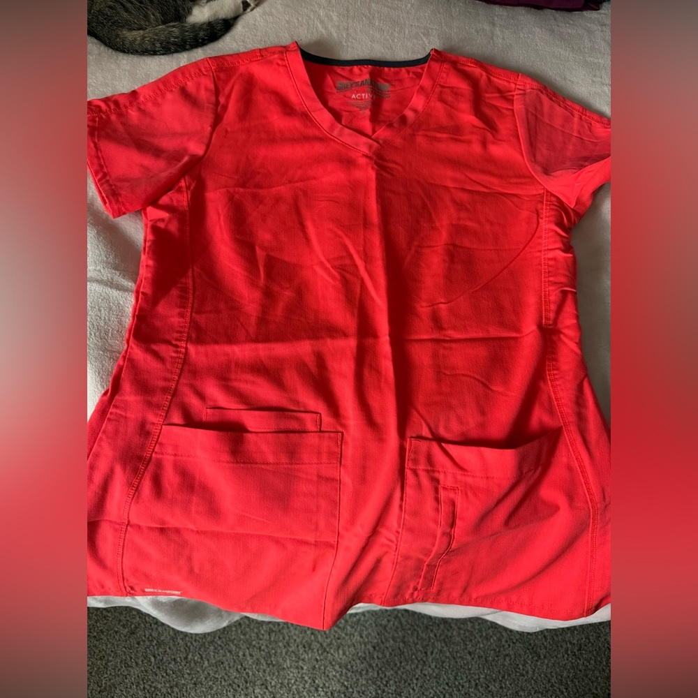 Grey's Anatomy Active Coral Scrub Top